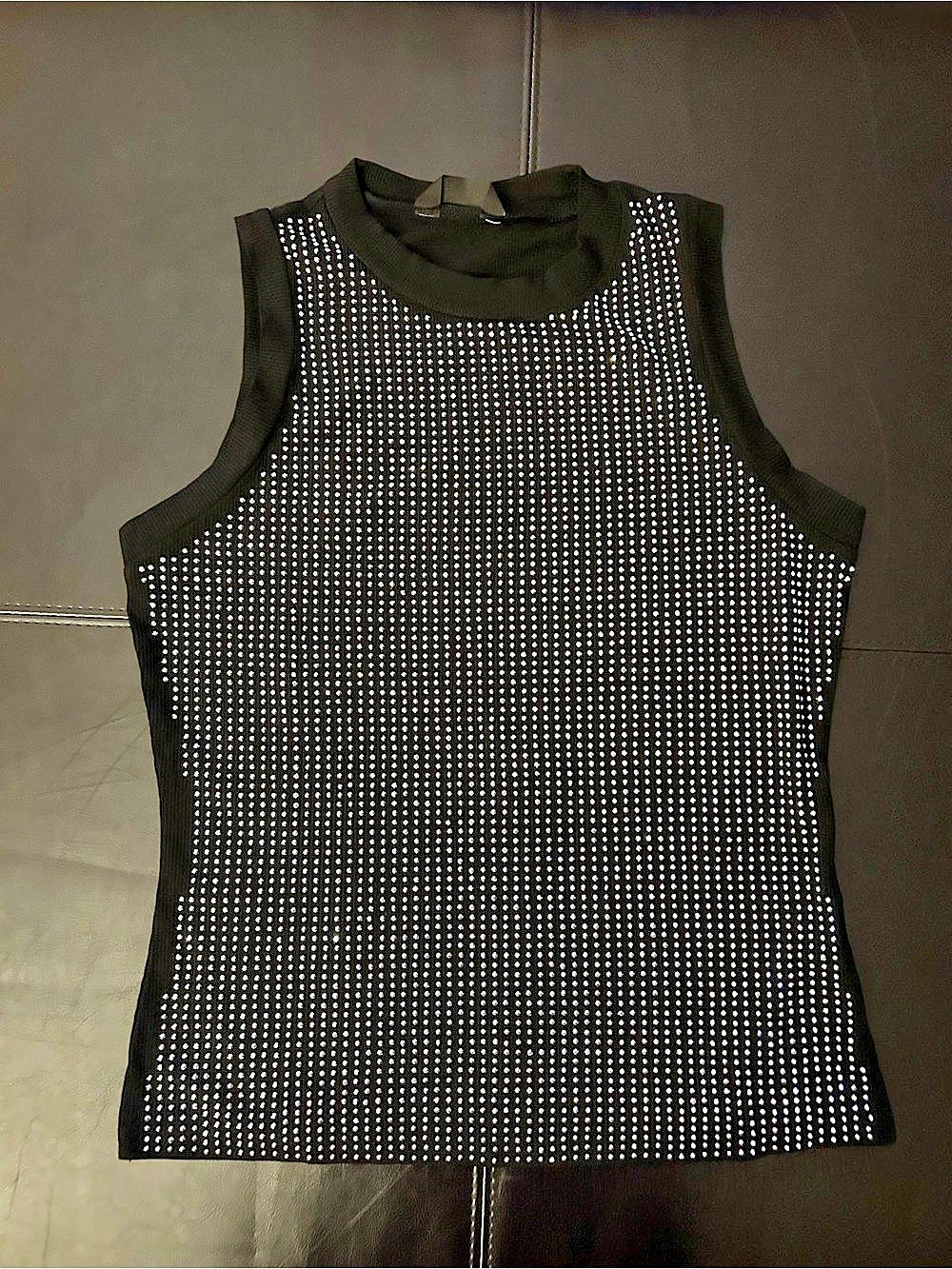 Black & Rhinestone Tank Top Brand New